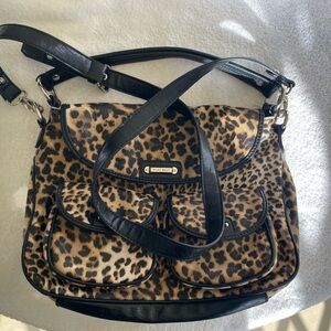 Nine West Leopard Print Crossbody Bag with Black Trim